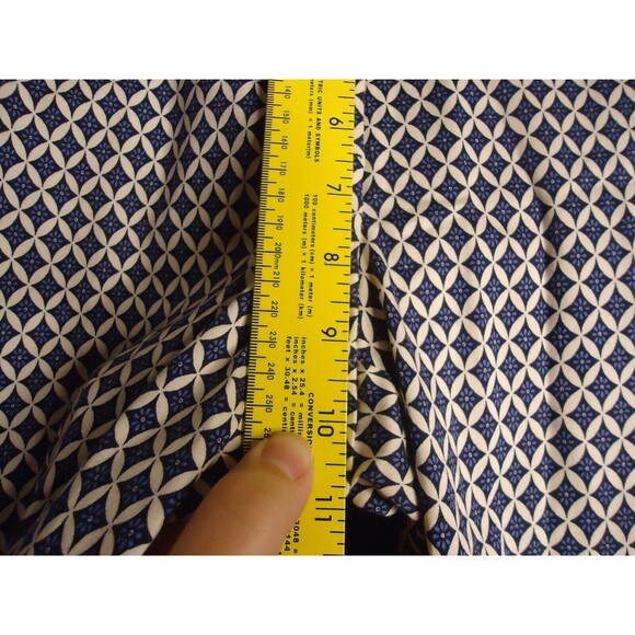 H&M Skinny Cropped Chino Pants Blue White Diamond All Over Print Womens Size 8 - Picture 8 of 10